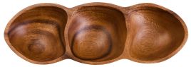 BRAVELYN Three Section Antipasti Dish Serving Platter - Brown