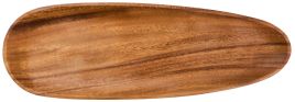 BRAVELYN Oval Large Wooden Serving Tray - Brown