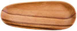 BRAVELYN Oval Small Wooden Serving Tray - Brown