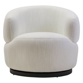 ZELDENNE Fabric Curved Swivel Chair - Cream