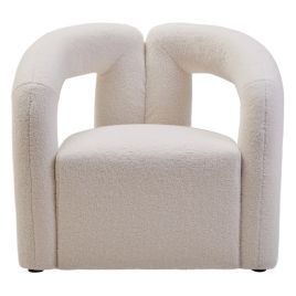 VENDRELL Boucle Fabric Armchair - White