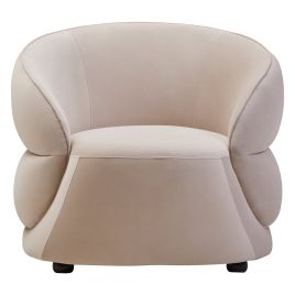ULRENDALE Velvet Curved Armchair - Cream