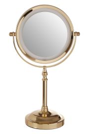 ARVORIA LED Large Table Face Mirror - Gold