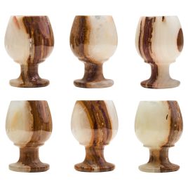 ALVERETH Decorative Onyx Shot or Liqueur Glasses Set of 6 - Assorted