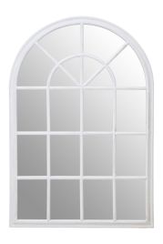 DELVYRN Arched Wooden Frame Wall Mirror - White