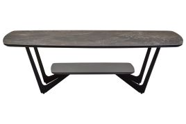 MARVESSAN Rectangular Marble Effect Coffee Table - Grey