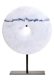 HAVERLYN Medium Round Marble Disc Sculpture - White
