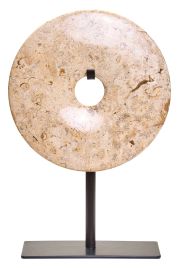 HAVERLYN Small Round Speckled Marble Disc Sculpture - Assorted