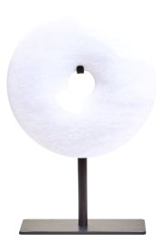 HAVERLYN Extra Small Round Marble Disc Sculpture - White