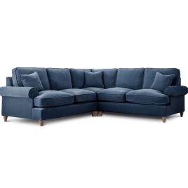 Corner Sofa - RAYONG Fabric 5 Seater Right Hand Facing - Navy