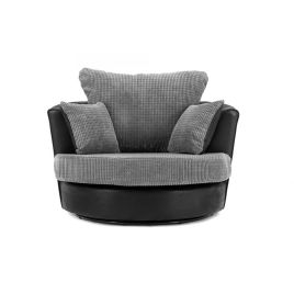 Dino Swivel Chair in Black and Grey or Brown and Beige