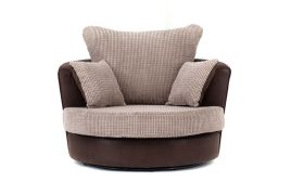 DINO Swivel Chair in Brown and Beige