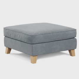 Footstool - KRISTY Fabric - Light Grey