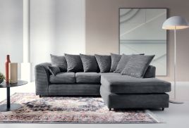ATLASTON Jumbo Cord 4 Seater L Shaped - Right Hand Facing Corner Sofa - Grey