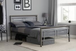 Birlea Montana Chrome and Nickel Metal Bed Frame - Kingsize 5ft