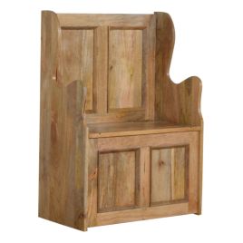 Classic Design Small Monks Storage Bench - Oak
