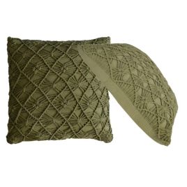 2Pc Cosy and Warm Design Cushion - Green