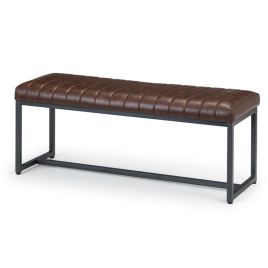 Brooklyn Upholstered Faux Leather Bench - Brown
