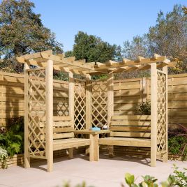 BRAMLOCK Garden Arbour - Light Oak, 211cm