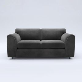 DELANO Plush Velvet 3 Seater Fullback Sofa - Black