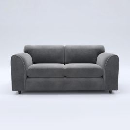 DELANO Plush Velvet 3 Seater Fullback Sofa - Dark Grey