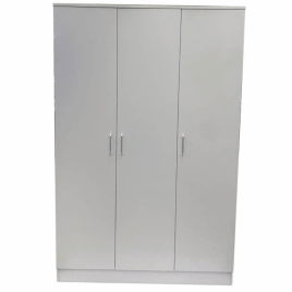 Wardrobe - SLEEK 3 Door Wardrobe White 120cm