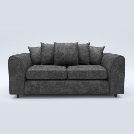 LORVANI Fabric 3 Seater Scatterback Sofa - Dark Grey