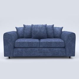 LORVANI Fabric 3 Seater Scatterback Sofa - Midnight Blue