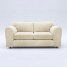DELANO Plush Velvet 3 Seater Fullback Sofa - Cream