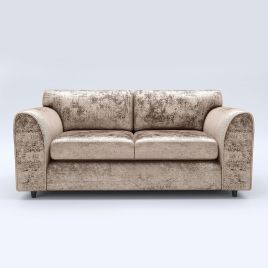VELOURA Crush Velvet 3 Seater Fullback Sofa - Mink