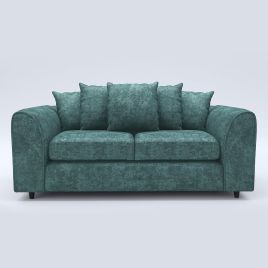 LORVANI Fabric 3 Seater Scatterback Sofa - Teal