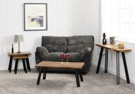 Quebec Wave Edge Coffee Table - Oak Effect Black