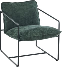 Tivoli Occasional Chair - Black Metal Green Fabric