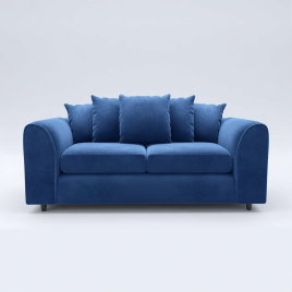 DELANO Plush Velvet 3 Seater Scatterback Sofa - Midnight Blue