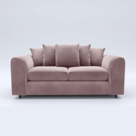 DELANO Plush Velvet 3 Seater Scatterback Sofa - Pink