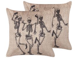 Boneyard Velvet Cushion Set 45x45cm - Beige
