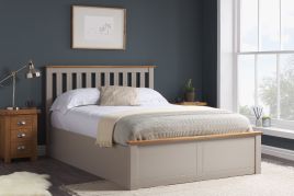 Phoenix Wooden Ottoman Storage Grey Bed - Small Double 4ft