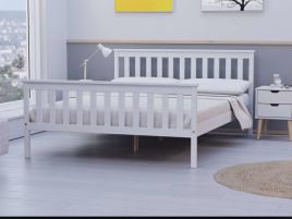 OXFORD White Pine Wood Bed - Standard Double 4ft6