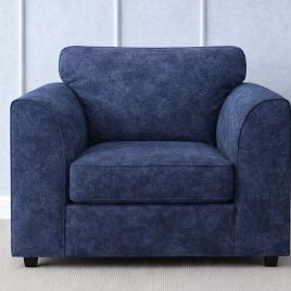 LORVANI Fabric Armchair - Midnight Blue