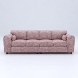 LORVANI Fabric 4 Seater Fullback Sofa - Pink