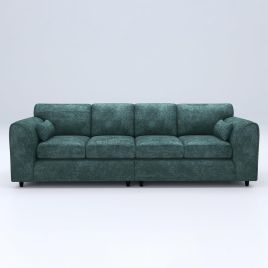 LORVANI Fabric 4 Seater Fullback Sofa - Teal