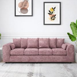 LORVANI Fabric 4 Seater Scatterback Sofa - Pink