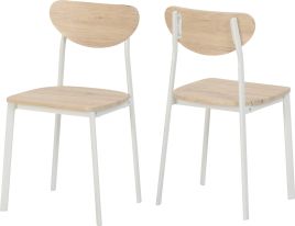 Riley Chair (Box of 2) - White Light Oak Effect Veneer