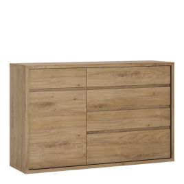 Shetland 1 Door 5 drawer cupboard - Shetland Oak Finish