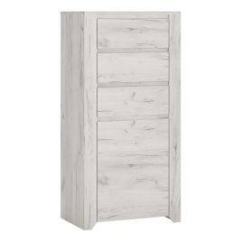 White Chest of Drawers - AKRON Tallboy Medium Chest  3 Drawers