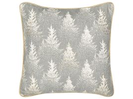 Mistletoe Magic Cotton Cushion Christmas Tree Pattern 45 x 45 cm - Grey