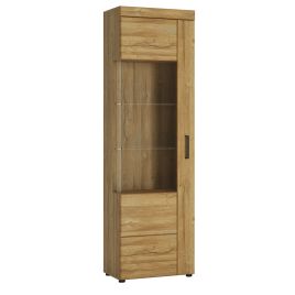 Cortina Tall glazed display cabinet (LH) - Grandson Oak