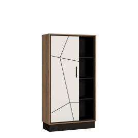 Brolo Wide 1 door bookcase - White, Black, and dark wood