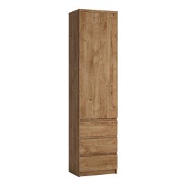 Fribo Oak Fribo Tall narrow 1 door 3 drawer cupboard in Oak - Golden Ribbeck Oak