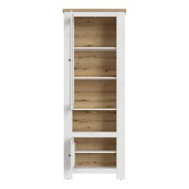 Display Cabinet - CELESTO Cabinet 2x LED Lights White and Oak 74.4cm